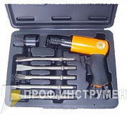 Молоток зубильный пневматический с комплектом зубил PTI-B-41102HK  в кейсе﻿